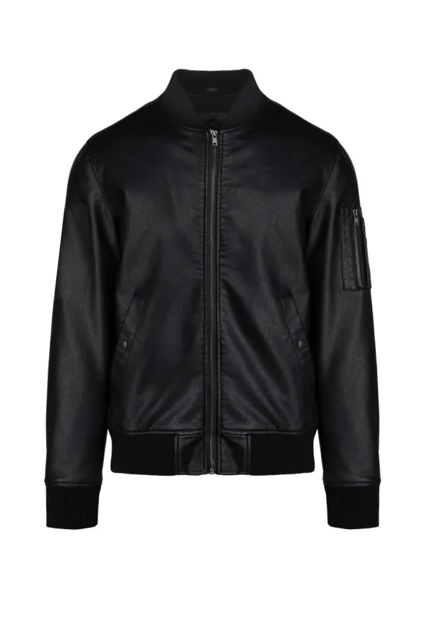 ECO-LEATHER BOMBER JACKET