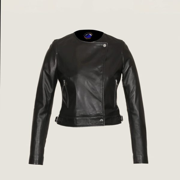 Black short  leather jacket