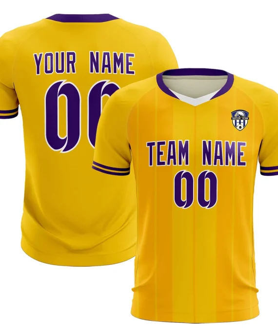 Custom Gold Classic Striped Personalized Football Kit Jersey