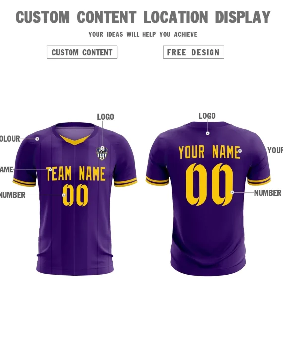 Custom Purple Classic Striped Personalized Football Kit Jersey