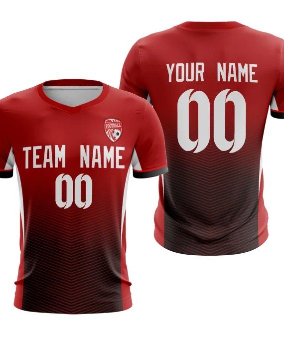 Custom Red White Sport Soccer Tops Jersey