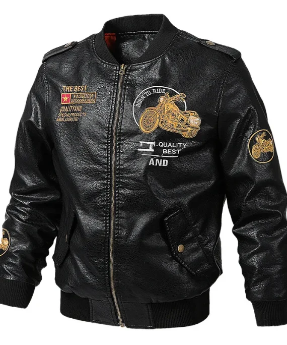 PU Leather Motorbike Jacket Men Autumn Winter Plush Washed Retro Motorcycle Jacket Motorcycle Accessories Moto Jacket Men